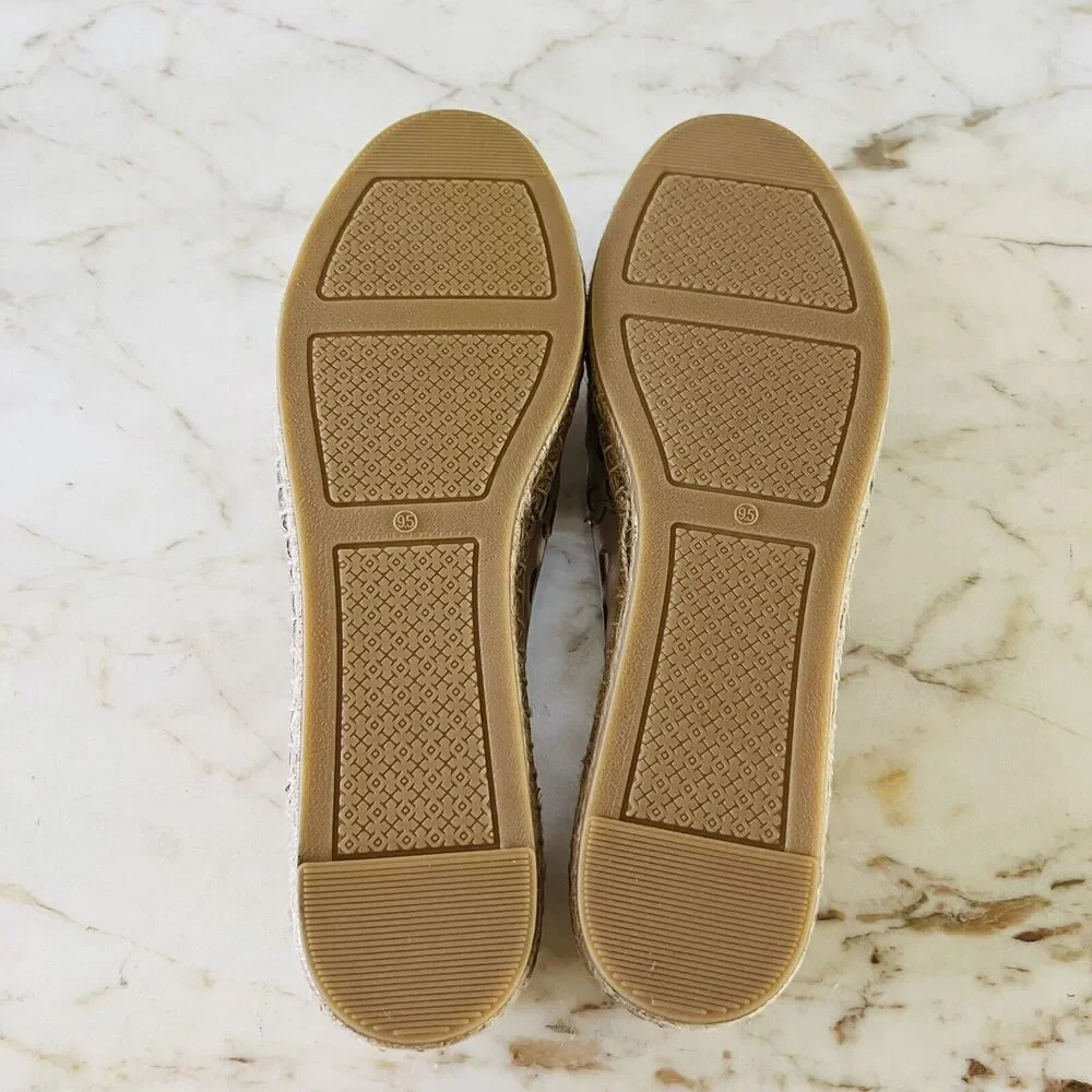 TORY BURCH May Desert Blush Tan Kid Suede Espadrille Flats - US 9.5